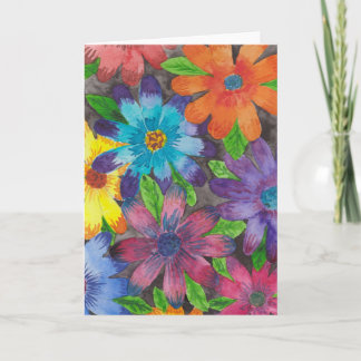 Cartão de Boas-Vindas com Aquarela Floral Roxa Ele