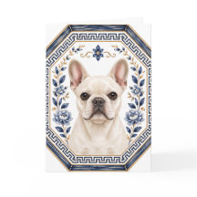 Cartão de Boas-Vindas com Bulldog Francês Chinoise