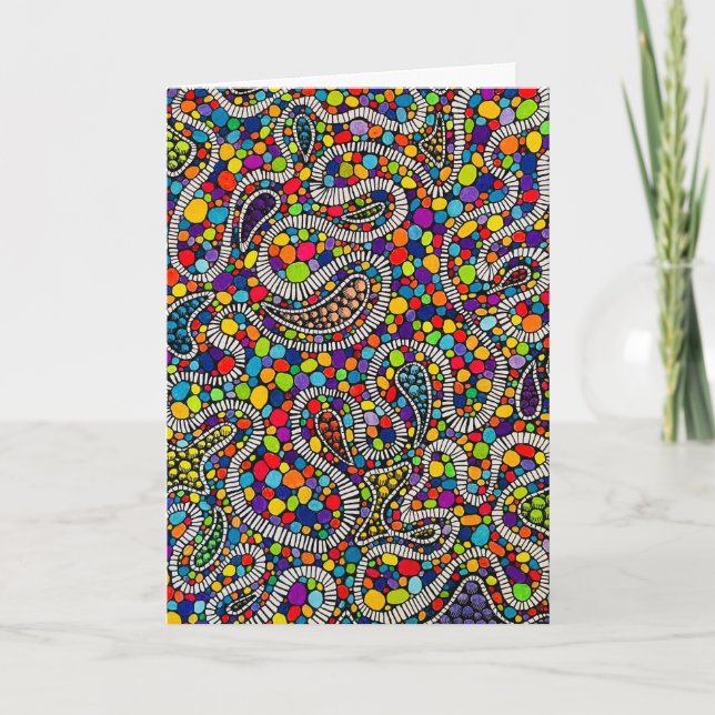 Cartão de Boas Vindas com Design de Arte Abstrata  (Frente)