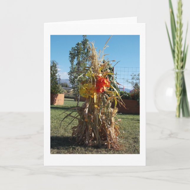 Cartão de Boas Vindas com Feixe de Colmos de Milho (Frente)