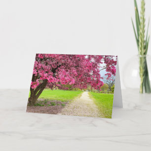Cartão de Boas-Vindas com Flores Cor-de-Rosa