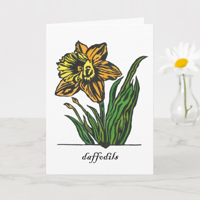 Cartão de Boas Vindas com Narciso (Planta pequena)
