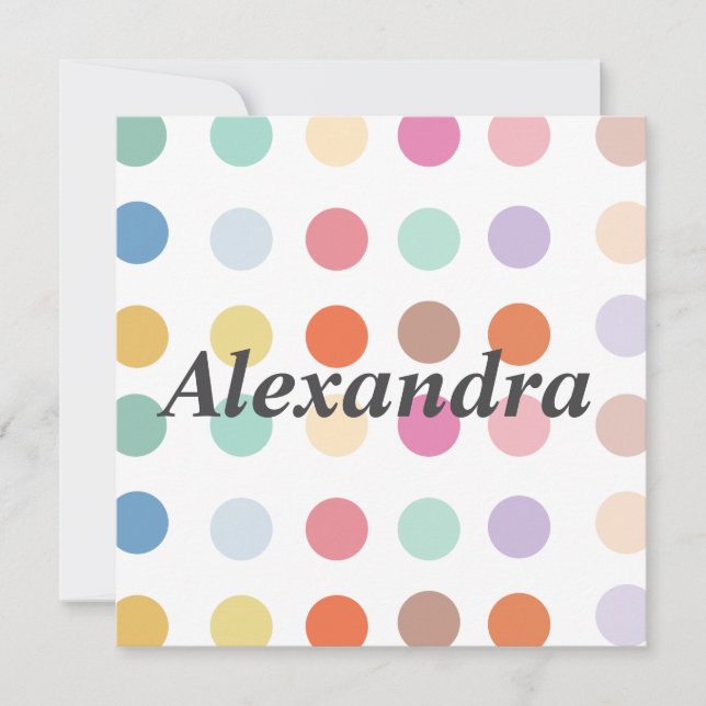 Cartão de Boas-vindas com Padrão de Pontos Multico (Frente)