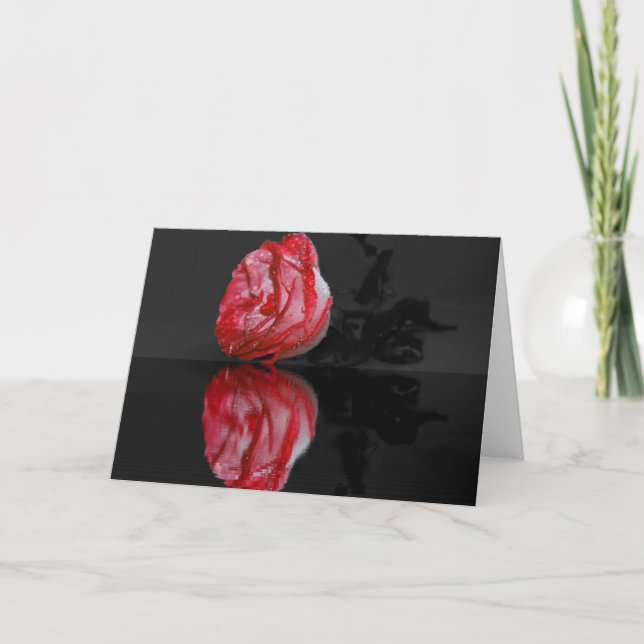 Cartão de Boas Vindas com Rosa na Água (Frente)