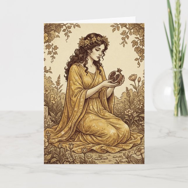 Cartão de Boas-vindas da Deusa Grega Perséfone (Frente)