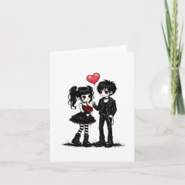 Cartão de Boas Vindas de Amor Gótico Fofo | Romanc