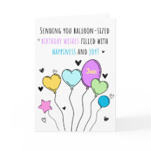 Cartão de Boas Vindas de Aniversário Balão Colorid