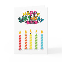 Cartão de Boas Vindas de Aniversário com Velas Col