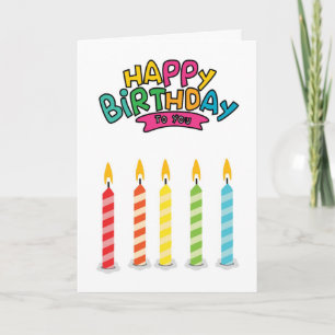 Cartão de Boas Vindas de Aniversário com Velas Col