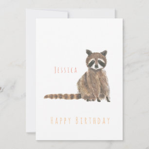 cartão de boas-vindas de aniversário do raccoon Ha