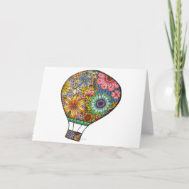 Cartão de Boas-Vindas de Balão de Ar Quente Floral