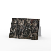 Cartão de Boas Vindas de Banda Punk de Gatinho Atr