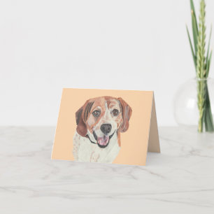 Cartão de Boas-Vindas de Beagle Feliz Desenhado à 