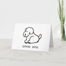 Cartão de Boas-Vindas de Cachorro Bom Sentado em D