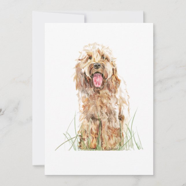 Cartão de Boas-Vindas de Cachorro Cockapoo – Arte  (Frente)
