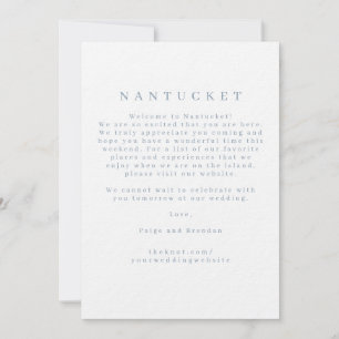 Cartão de Boas-Vindas de Casamento de Nantucket