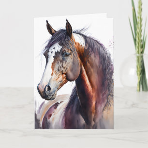 Cartão de Boas-vindas de Cavalo em Aquarela Person