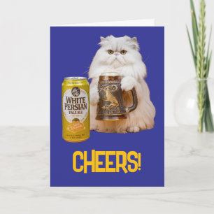 Cartão de Boas-Vindas de Cerveja de Gato Persa Bra