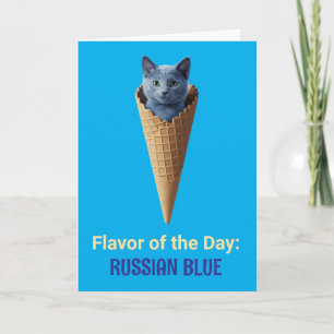 Cartão de Boas-Vindas de Cone de Gato Azul Russo F