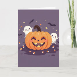 Cartão de Boas Vindas de Festa de Halloween Fofo e