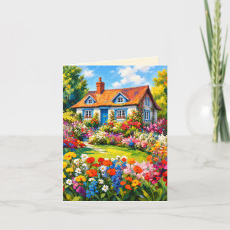 Cartão de Boas Vindas de Flores de Jardim de Casa