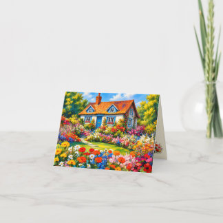 Cartão de Boas Vindas de Flores de Jardim de Casa