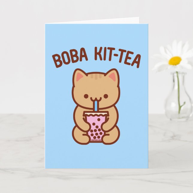 Cartão de Boas-vindas de Gato Engraçado: BOBA KIT- (Planta pequena)