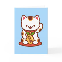 Cartão de Boas Vindas de Gato Engraçado: MANEKI-NE