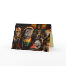 Cartão de Boas-Vindas de Gato Reggae Engraçado