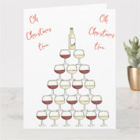 Cartão de boas-vindas de Natal para vinho