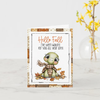 Cartão de Boas Vindas de Outono, cartão de tartaru