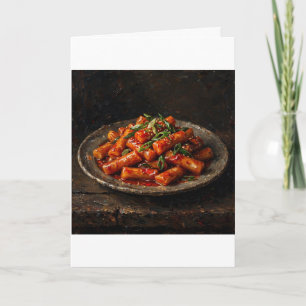 Cartão de Boas Vindas de Tteokbokki Bolos de Arroz