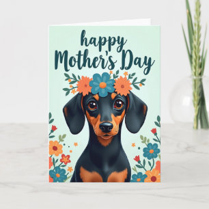 Cartão de Boas-Vindas do Cão Floral