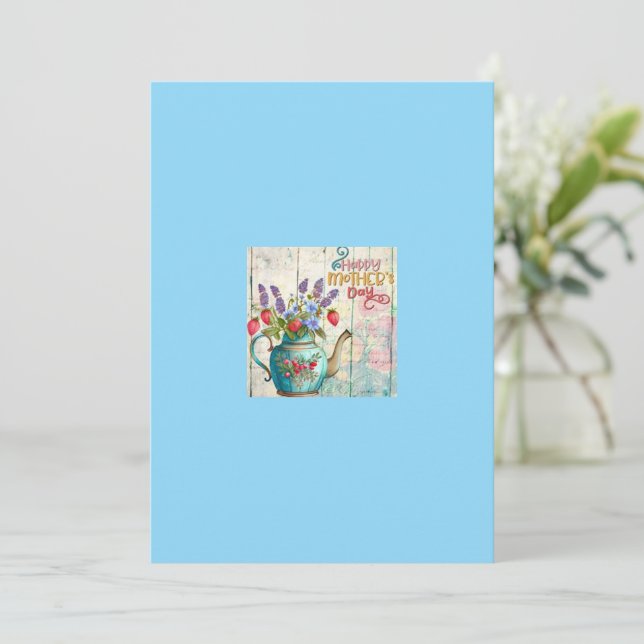 Cartão de Boas Vindas do Dia das Mães (Em pé/Frente)