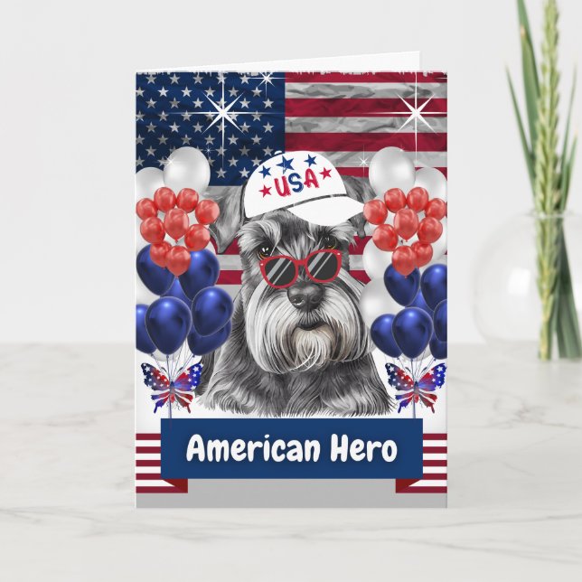 Cartão de Boas Vindas do Herói Americano Schnauzer (Frente)