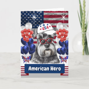 Cartão de Boas Vindas do Herói Americano Schnauzer