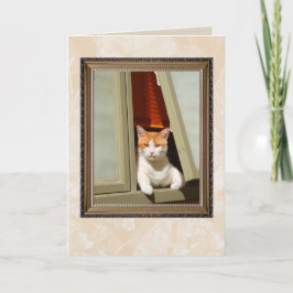 cartão de boas-vindas do home cat