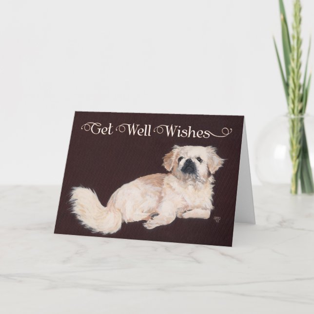 Cartão de Boas Vindas do Pekingese Branco (Frente)
