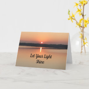 Cartão de Boas-Vindas do Pôr do Sol 'Deixe Sua Luz