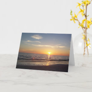 Cartão de Boas Vindas do Pôr do Sol na Praia