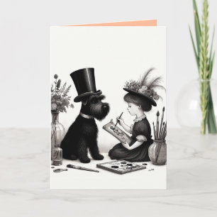 Cartão de Boas-Vindas do Schnauzer Dobrado