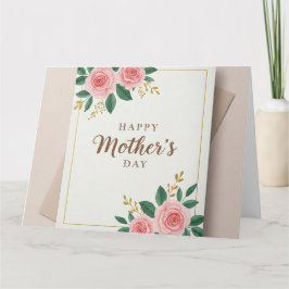 Cartão de Boas-vindas Dobrado feliz dia das mães 