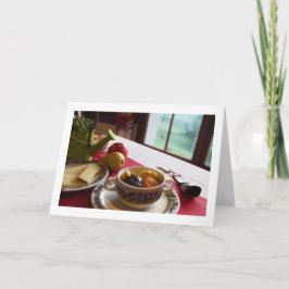 Cartão de Boas-vindas Dobrado para Café da Manhã e