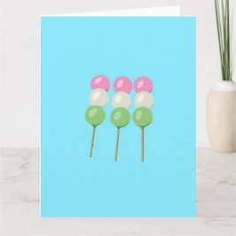 Cartão de Boas Vindas Dobrável Anime Dango Azul Pa