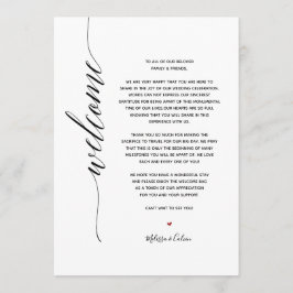 Cartão de Boas-Vindas e Eventos de Casamento Simpl