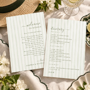 Cartão de Boas-Vindas e Itinerário de Casamento co