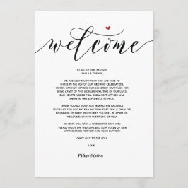 cartão de Boas-vindas e Itinerário de Casamento Mo