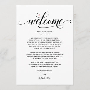 Cartão de Boas-vindas e Itinerário do Modern Weddi