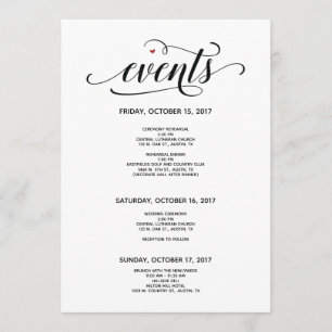Cartão de Boas-vindas e Itinerário do Modern Weddi