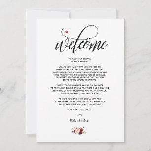 Cartão de Boas-vindas e Itinerário do Modern Weddi